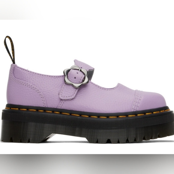Dr Martens Purple Addina Flower Oxford Plataform Size 10 Purple NWOB - Picture 13 of 14